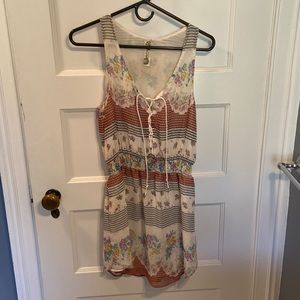 Printed Cinched Waist Free People Dress